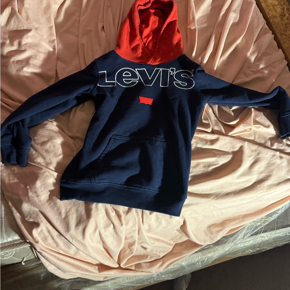 Levi's Dark Blue Hoodie with Red Accents